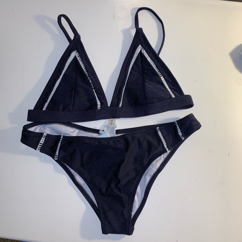 Navy Blue Triangle Bikini